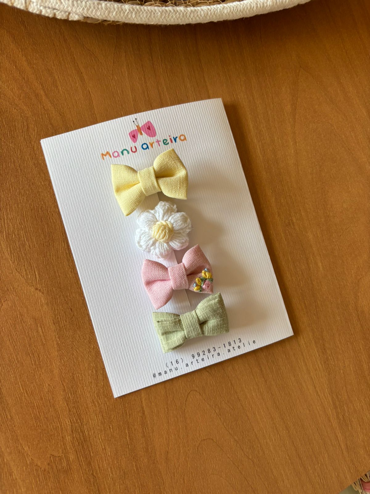 Cartela Jardim de Afeto: Kit 4 Lacinhos