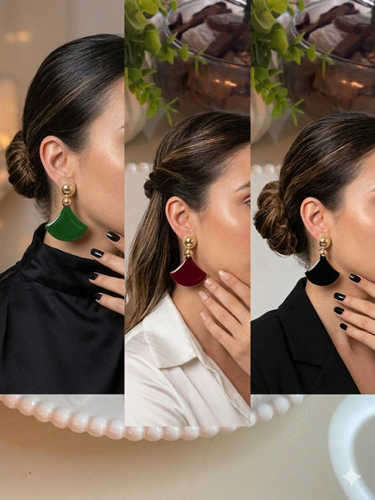 ✨ Brinco Leque Glam – Moderno, imponente e cheio de personalidade