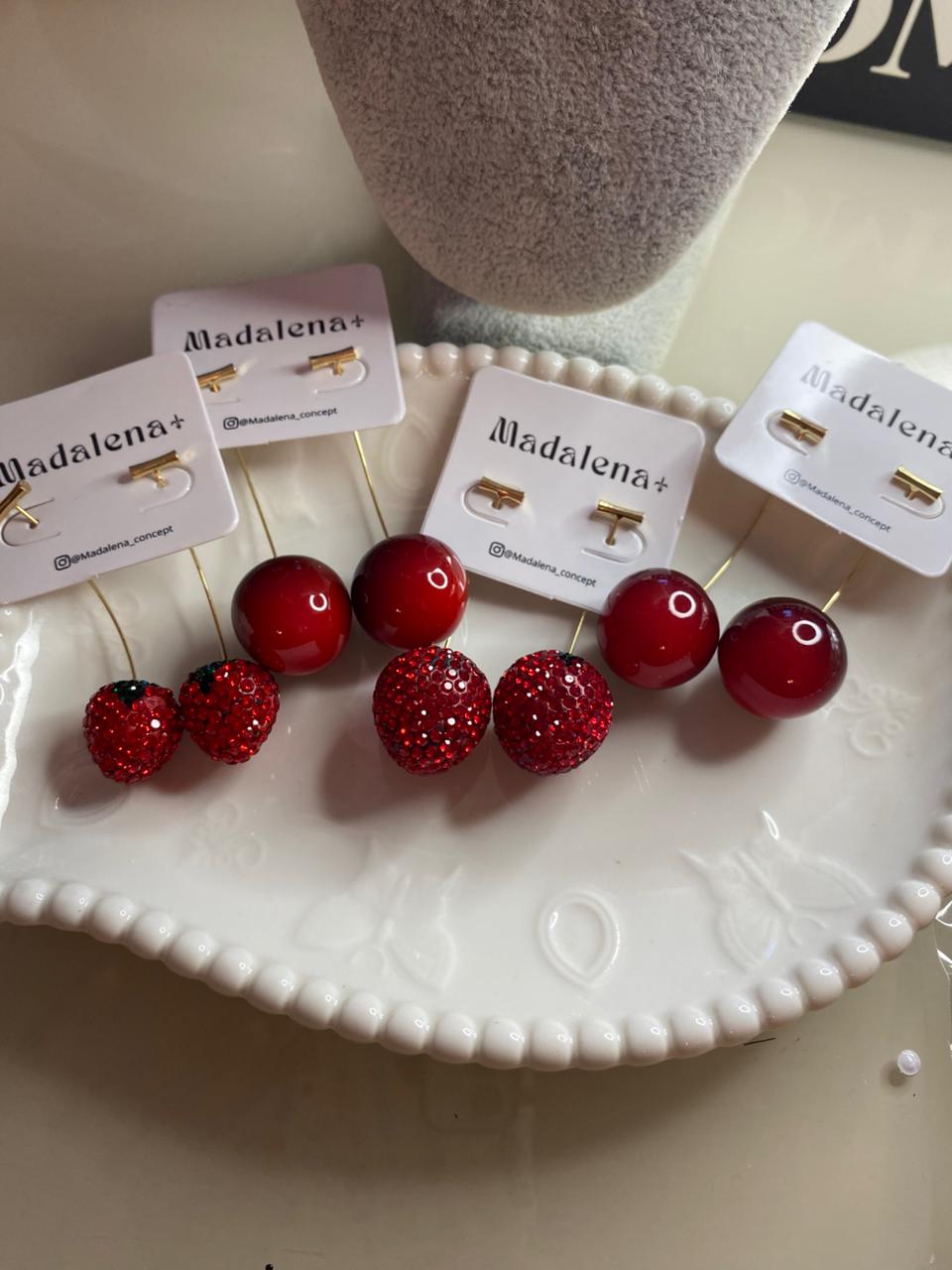 🍒🍓 Brincos Cereja &amp; Morango – Divertidos, modernos e cheios de personalidade