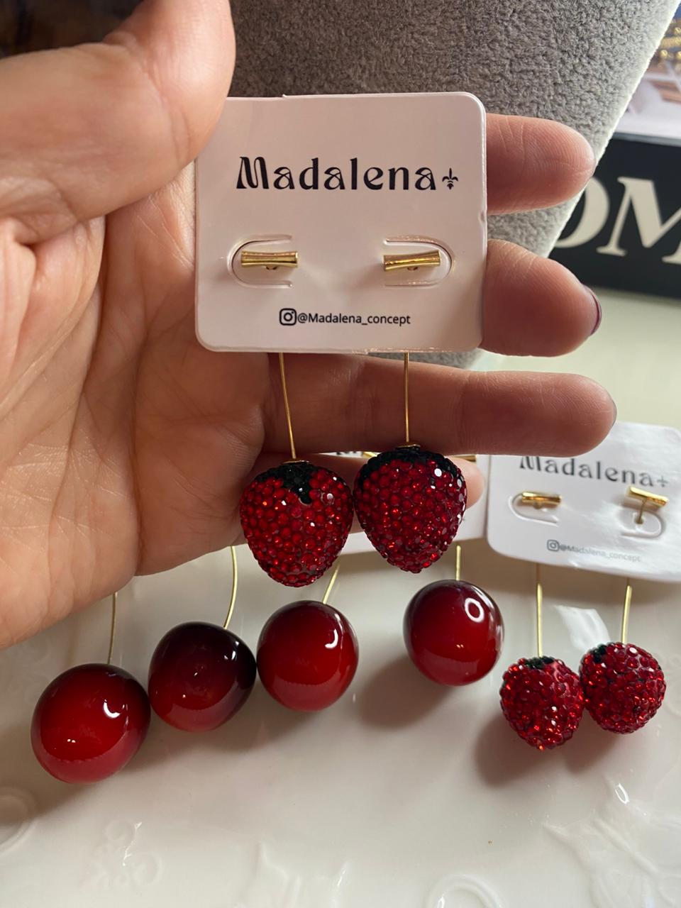 🍒🍓 Brincos Cereja &amp; Morango – Divertidos, modernos e cheios de personalidade