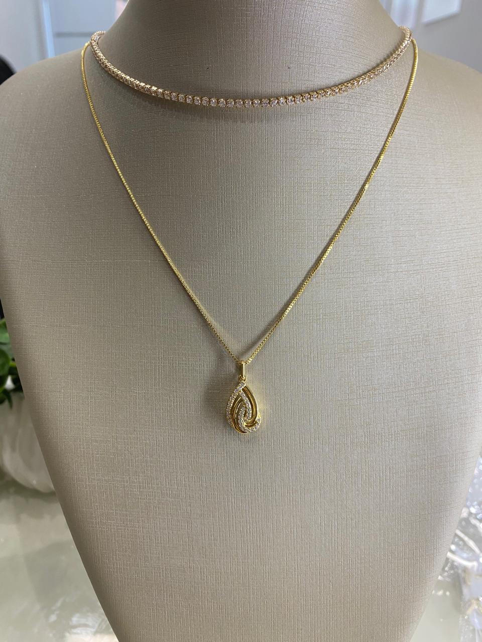Corrente Veneziana com pingente cravejado✨