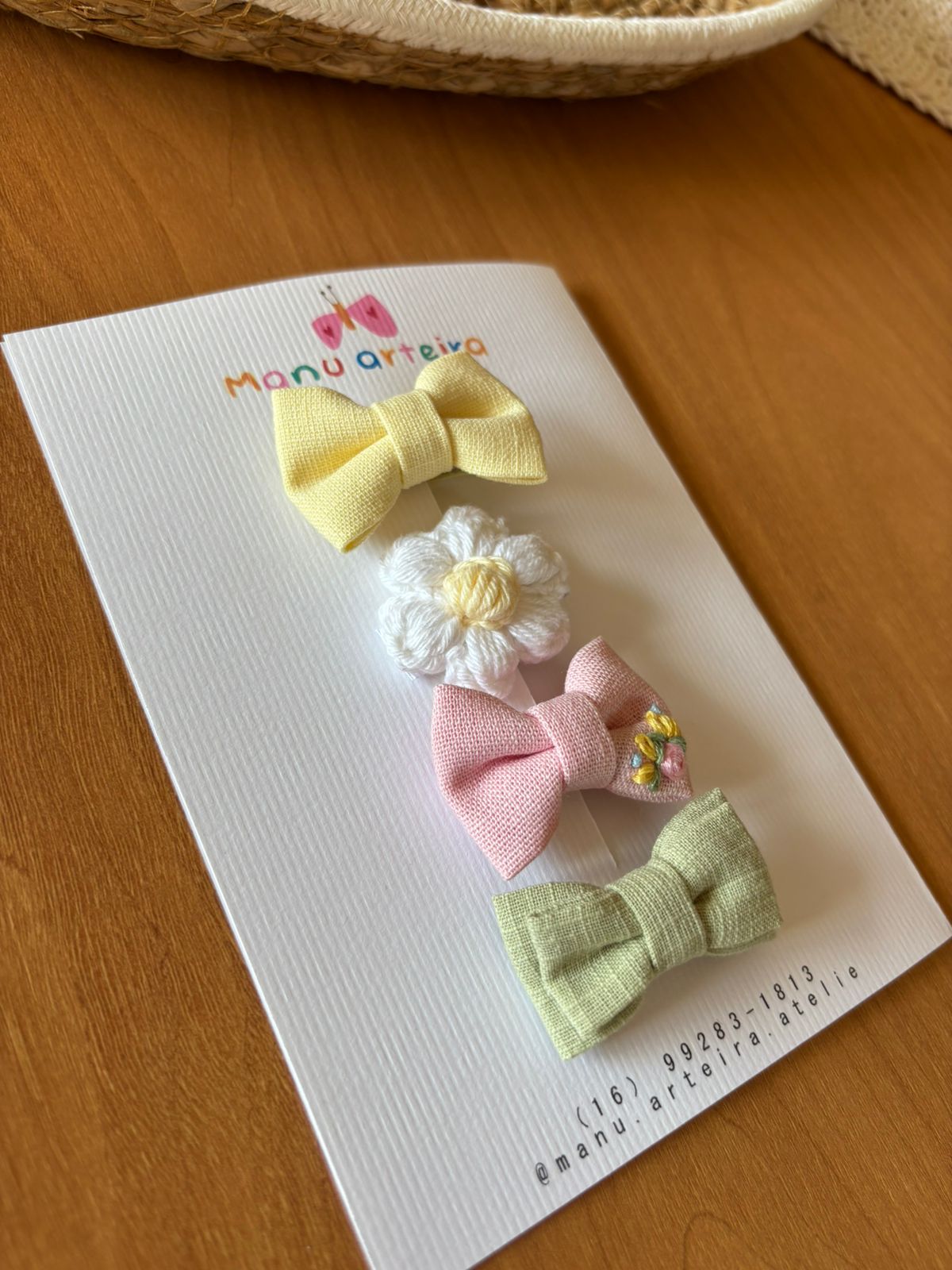 Cartela Jardim de Afeto: Kit 4 Lacinhos